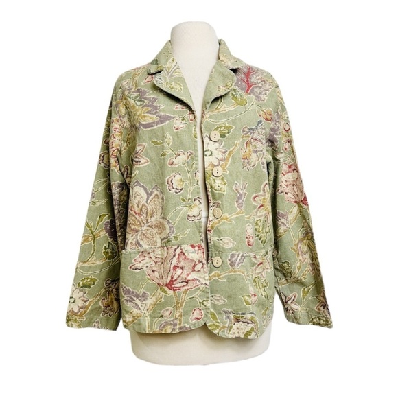 Coldwater Creek tapestry vintage blazer jacket with pockets - Picture 2 of 12